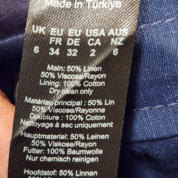 Karen Millen New Linen Dress Size 2P - Picture 7 of 8